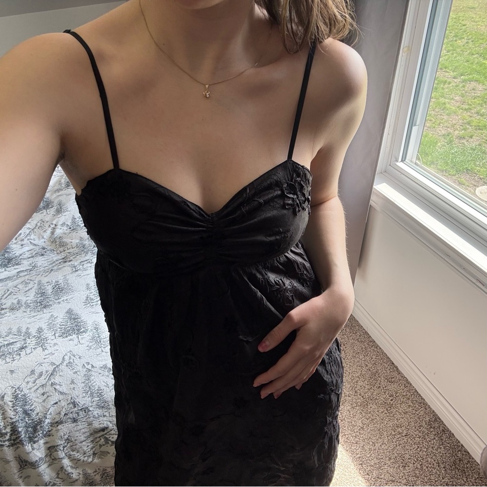 Black Embroidered Dress
